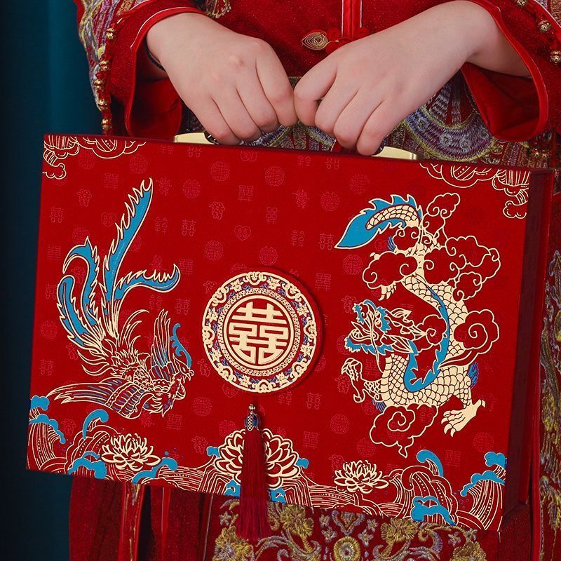 订婚结婚彩礼钱盒子彩礼箱现金提亲聘礼聘金礼盒嫁妆订婚彩礼箱