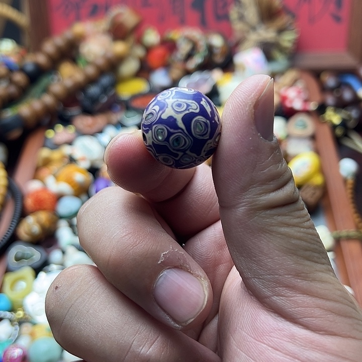 非金属螺钿大漆单珠