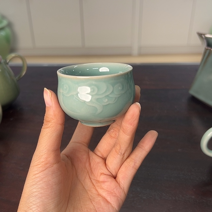 龙泉云间青瓷小米茶器