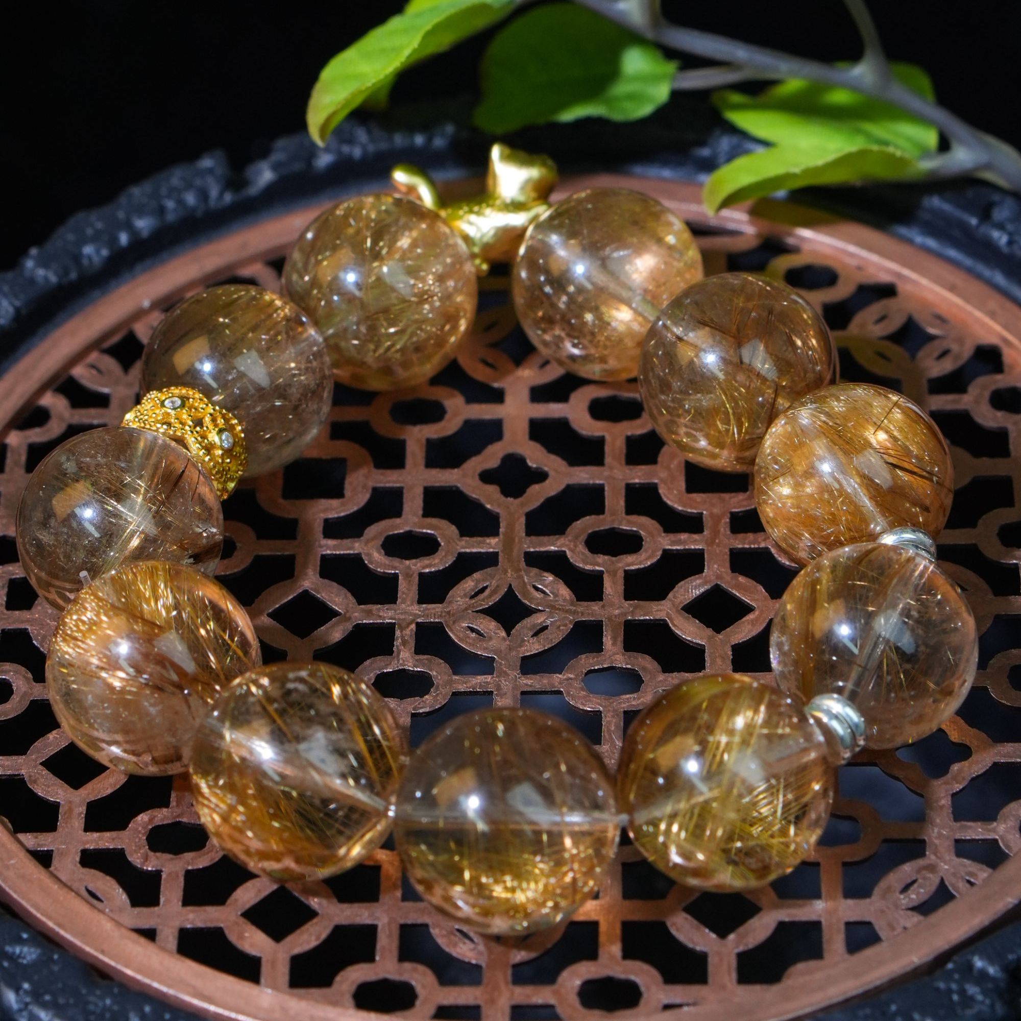 【金猫丝光】天然水晶金发晶设计款先检后发基地发货（多样性发其一）