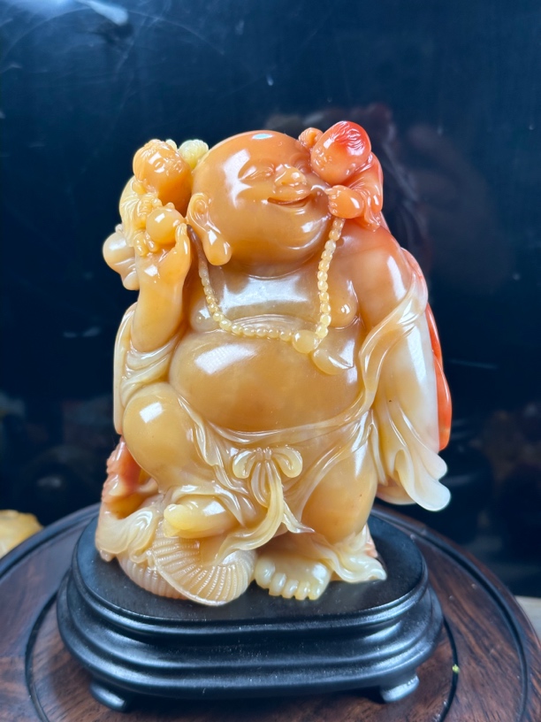 高山冻《童子戏弥勒》