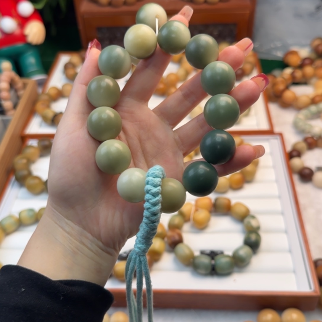 菩提根/象牙果手串卡20圆珠干磨手持瑕疵