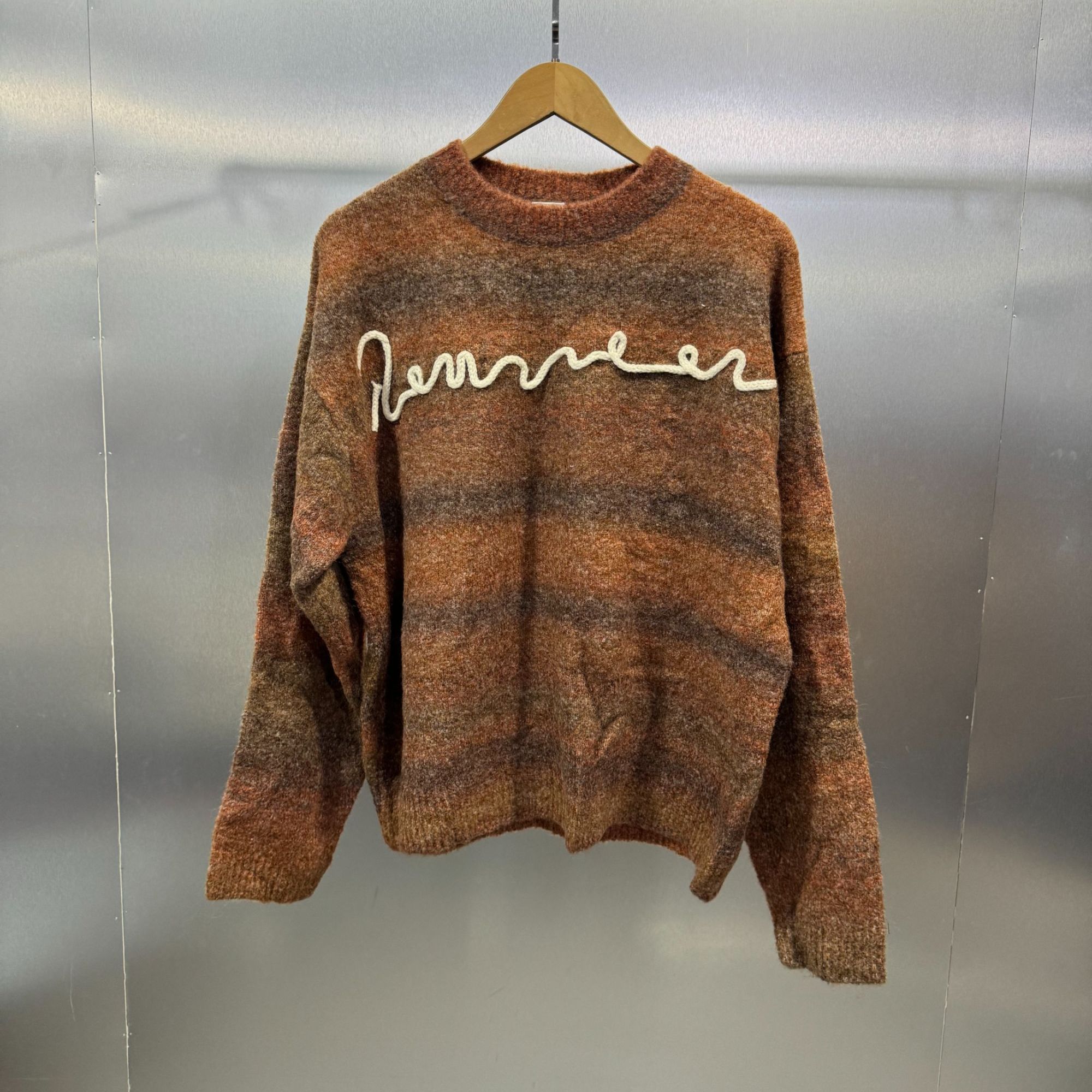 B01-121909-REF春秋季渐变拼色设计圆领针织毛衣