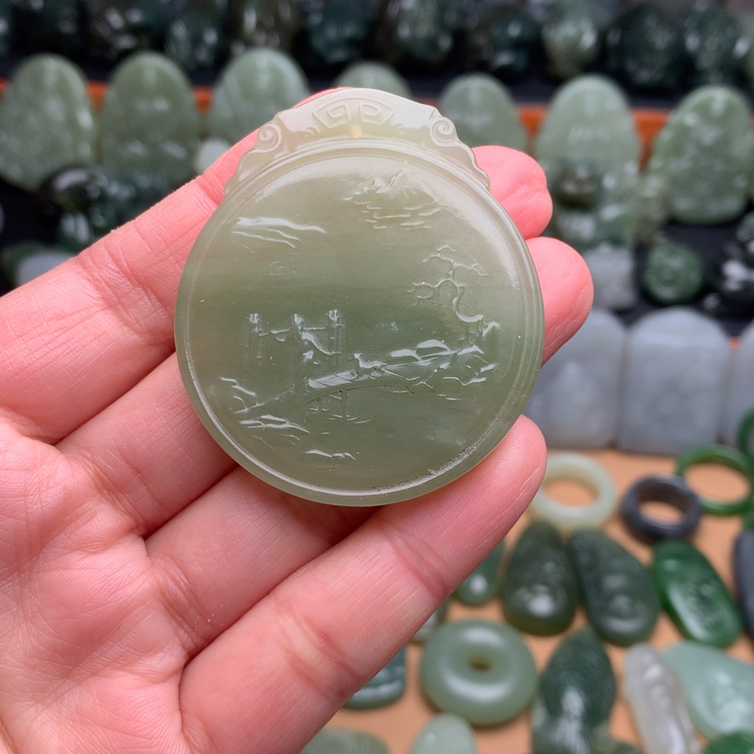 和田玉颈饰未镶嵌挂件08