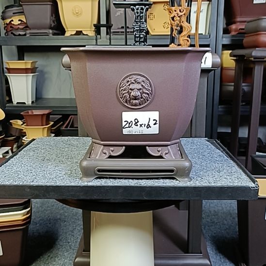 家***兴12只乌黑色20.8cm狮头切角四方盆