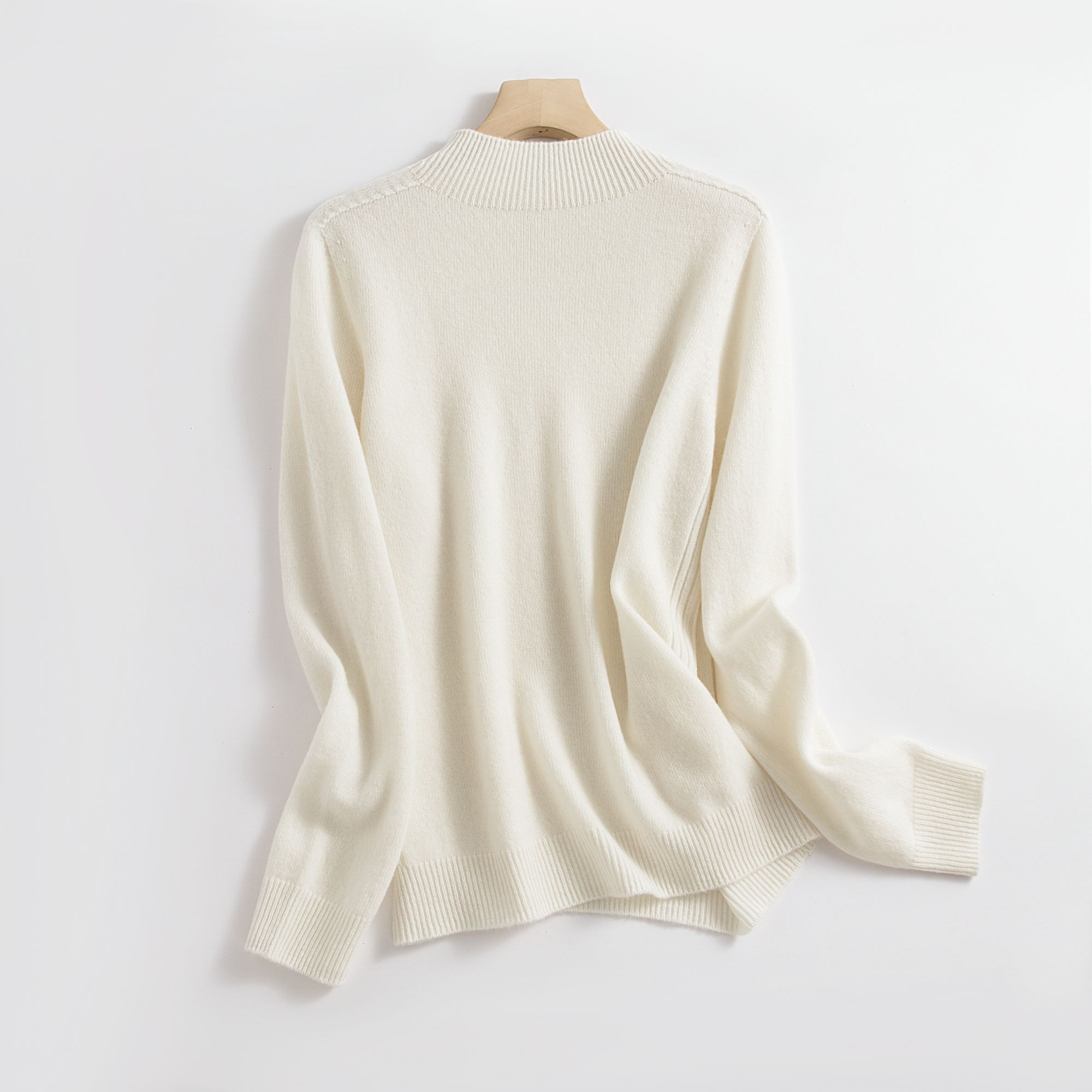 【春季新品】半高领无缝一线成衣百搭经典时尚羊毛衫