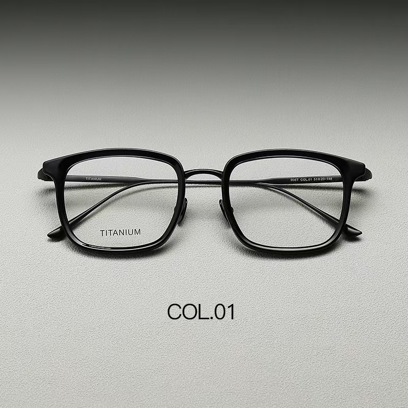 日式增永板材加纯钛复古可配近视眼镜框黑色时尚男女同款眼镜架