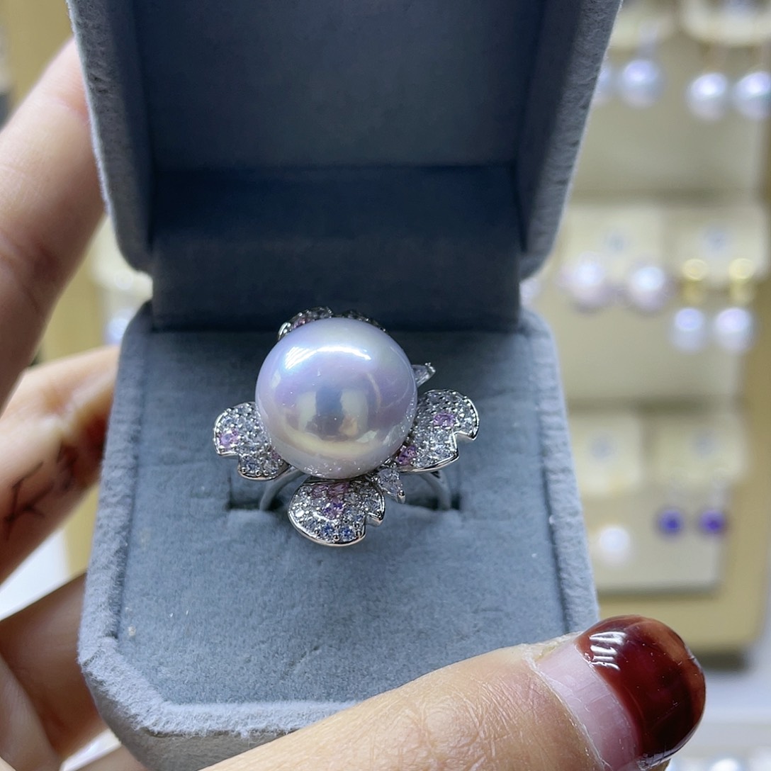 淡水珍珠戒指银S925镶嵌