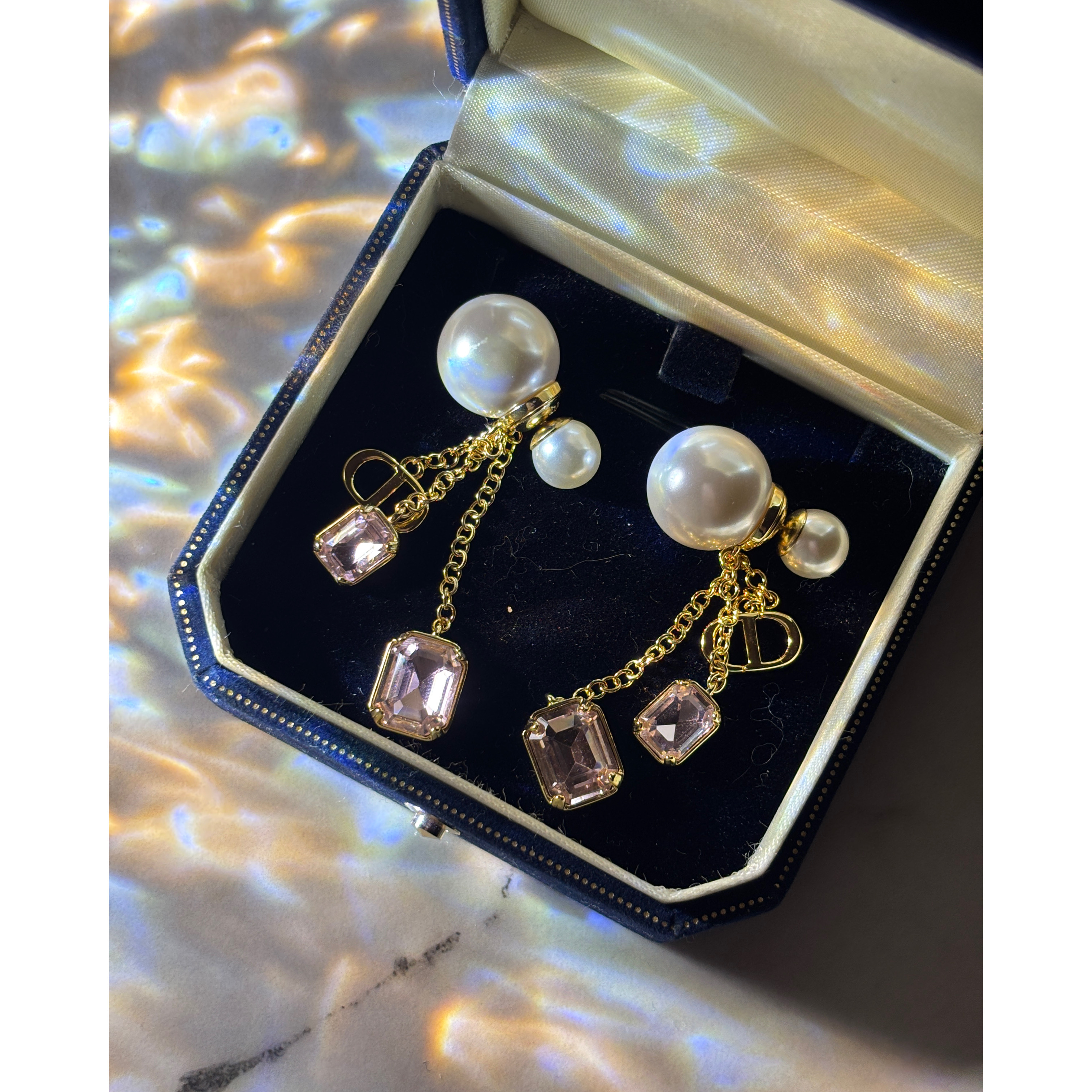 铜合金锆石耳饰 气质轻奢流苏方糖耳环 B0945