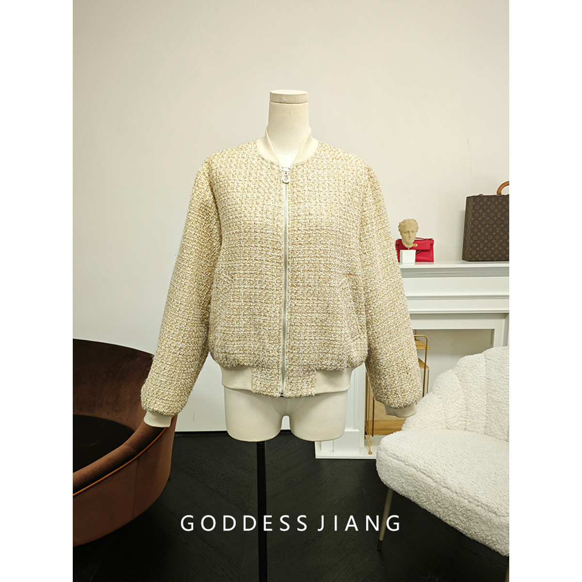 姜安妮_拉链小香风外套L码 no退no换