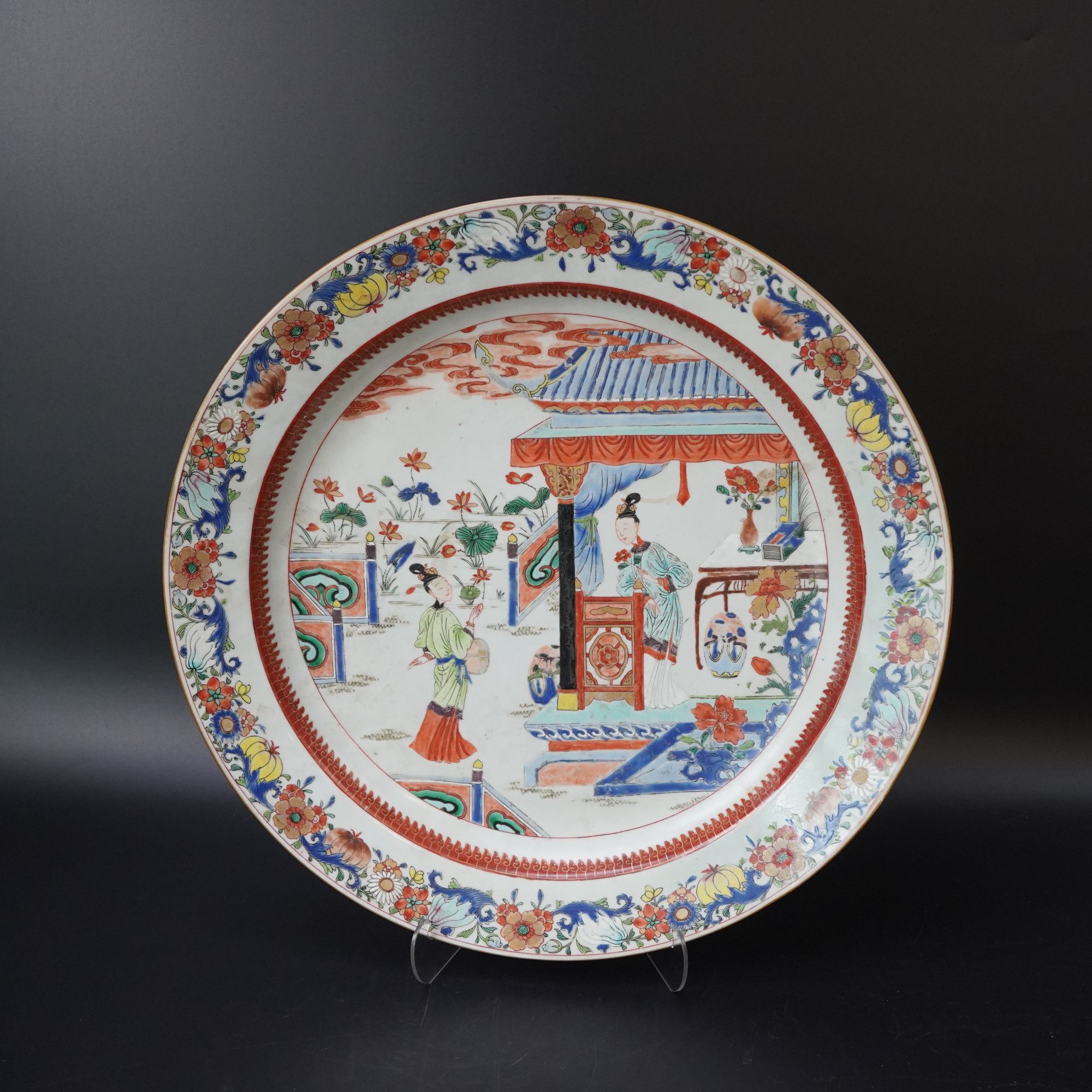 Lot.25091166清乾隆粉彩人物故事折腰盘 直径：约41.4cm