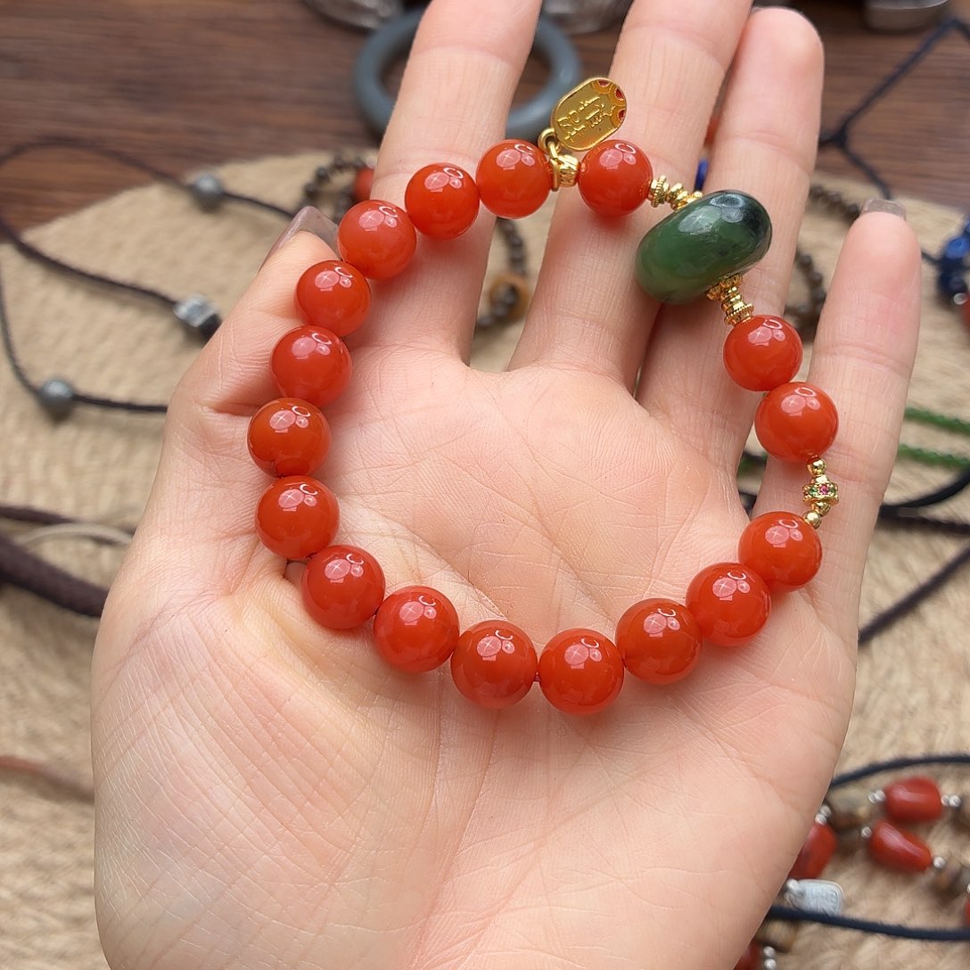 ****棠南红玛瑙未镶嵌手链