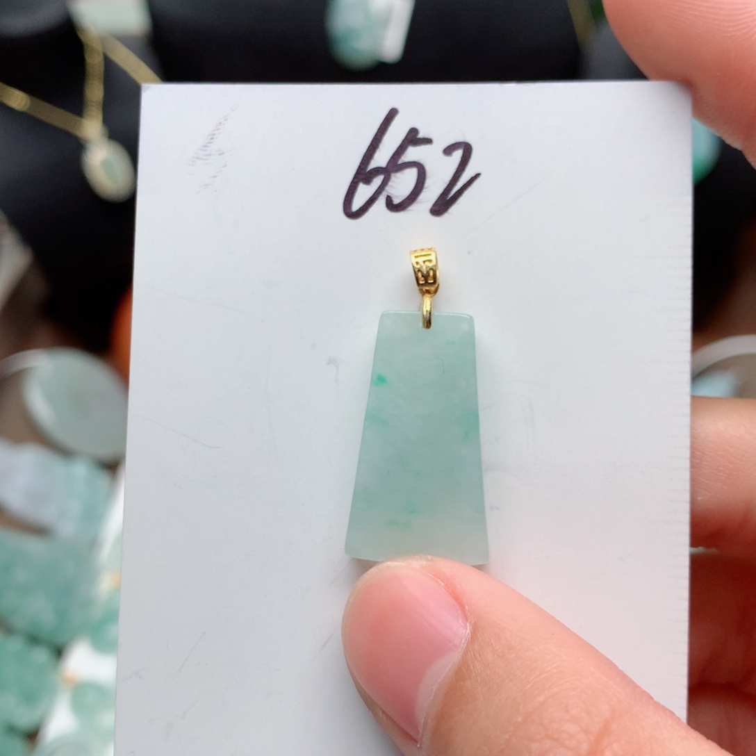 翡翠颈饰银S925镀金镶嵌吊坠