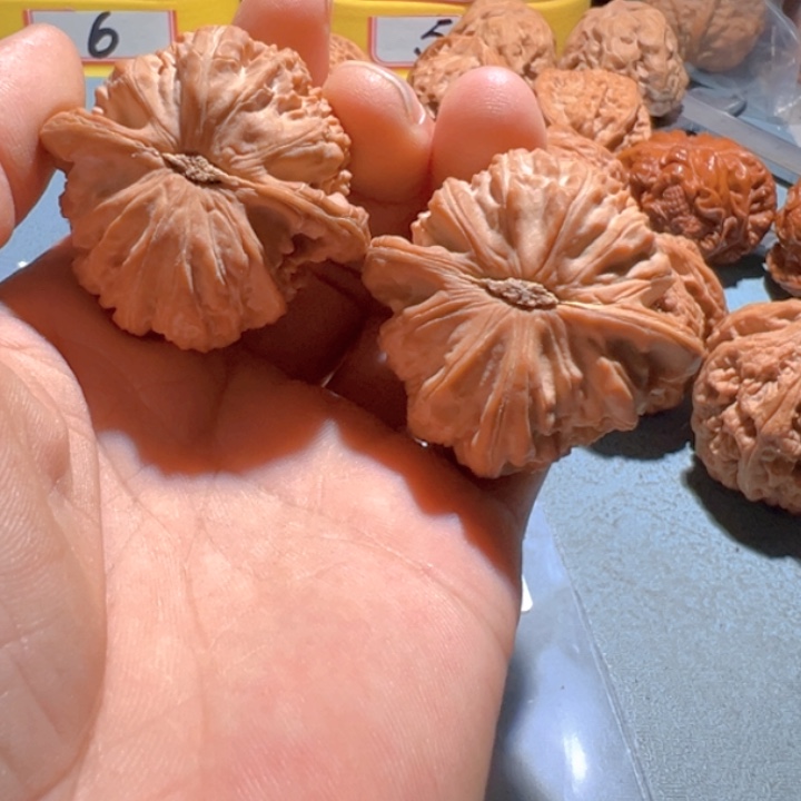 葡***皮文玩核桃吊坠白狮子42