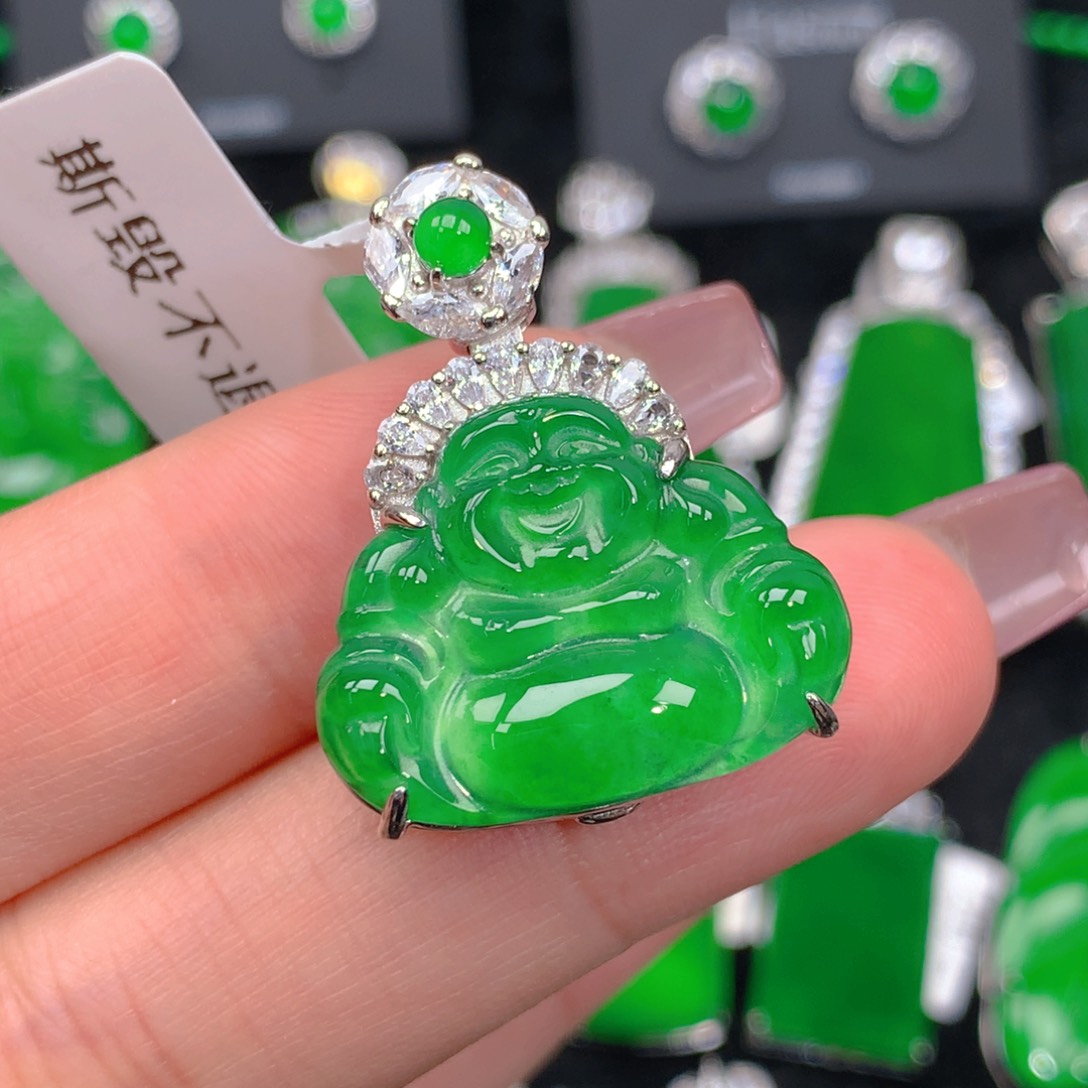 翡翠吊坠(不含链)银S925镶嵌