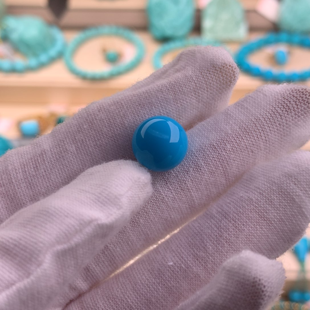 绿松石珠宝奇石未镶嵌11.2mm