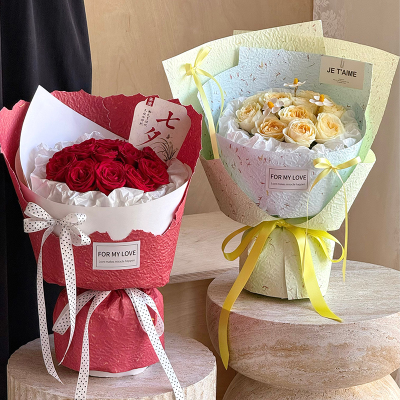 【花园时光专属】手撕花瓣风华浮雕纸花店包装纸花艺包装花店