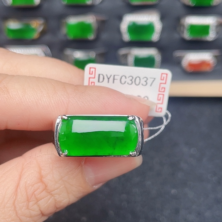 翡翠戒指银S925镶嵌好*没有运费险编号3037