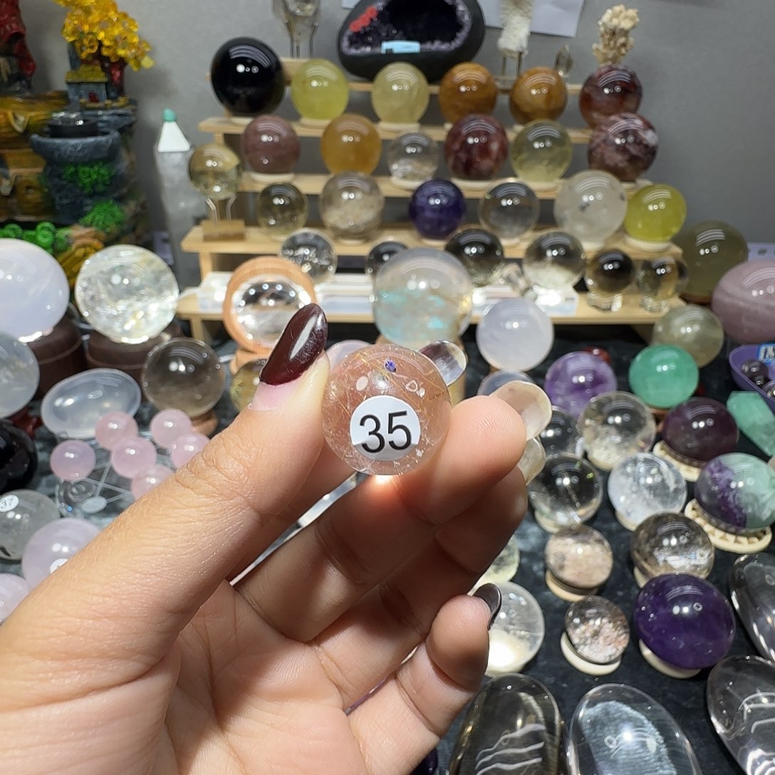 @***妍未镶嵌水晶珠宝半成品35打孔不退换