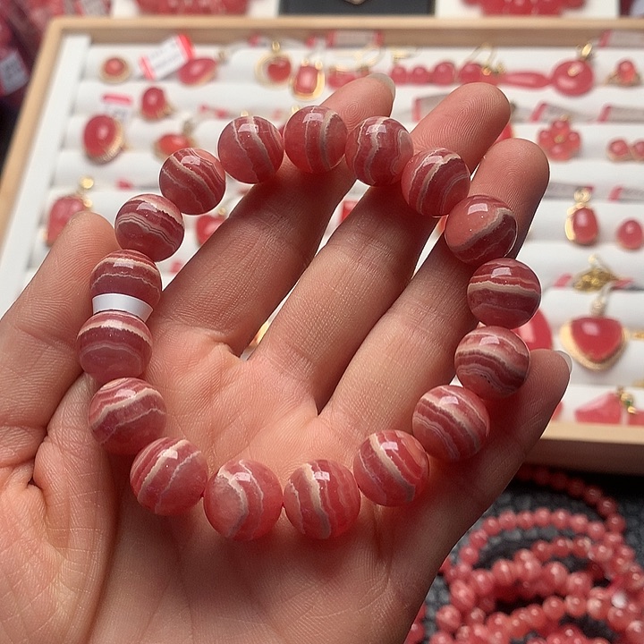 菱锰矿（红纹石）手绳未镶嵌