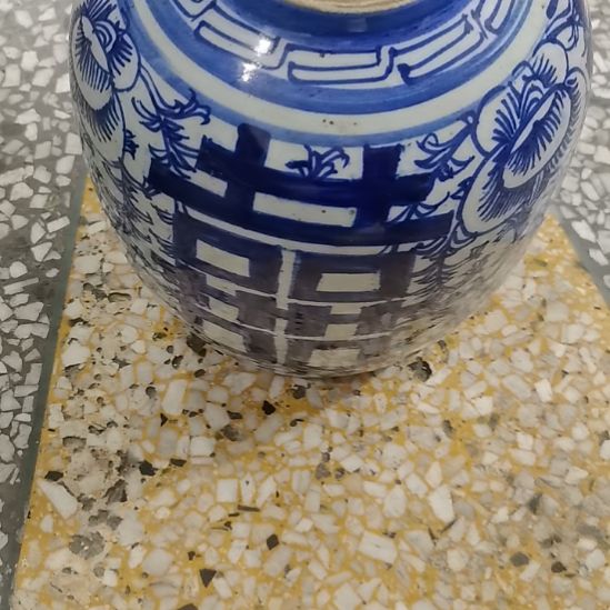 退***部纯银龚哥工艺品喜字罐一个