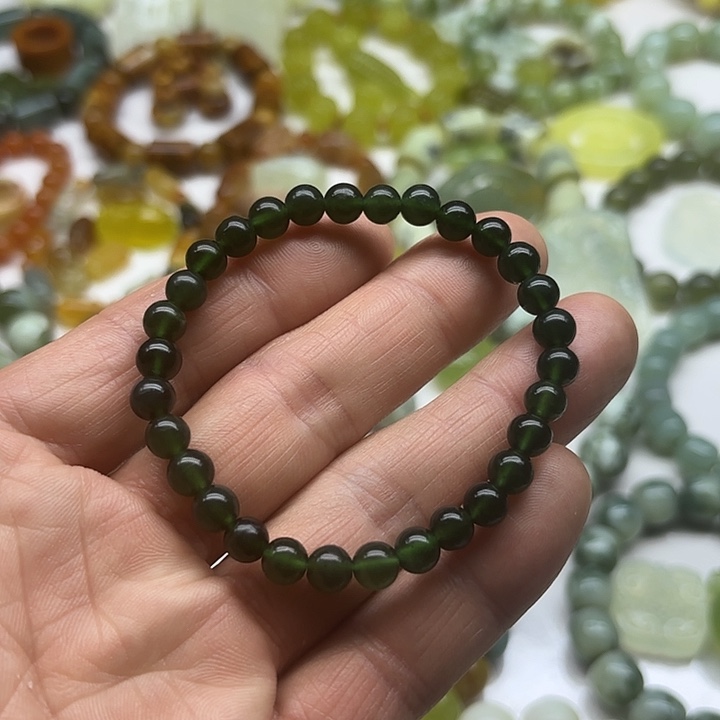 蛇纹石玉未镶嵌手串6