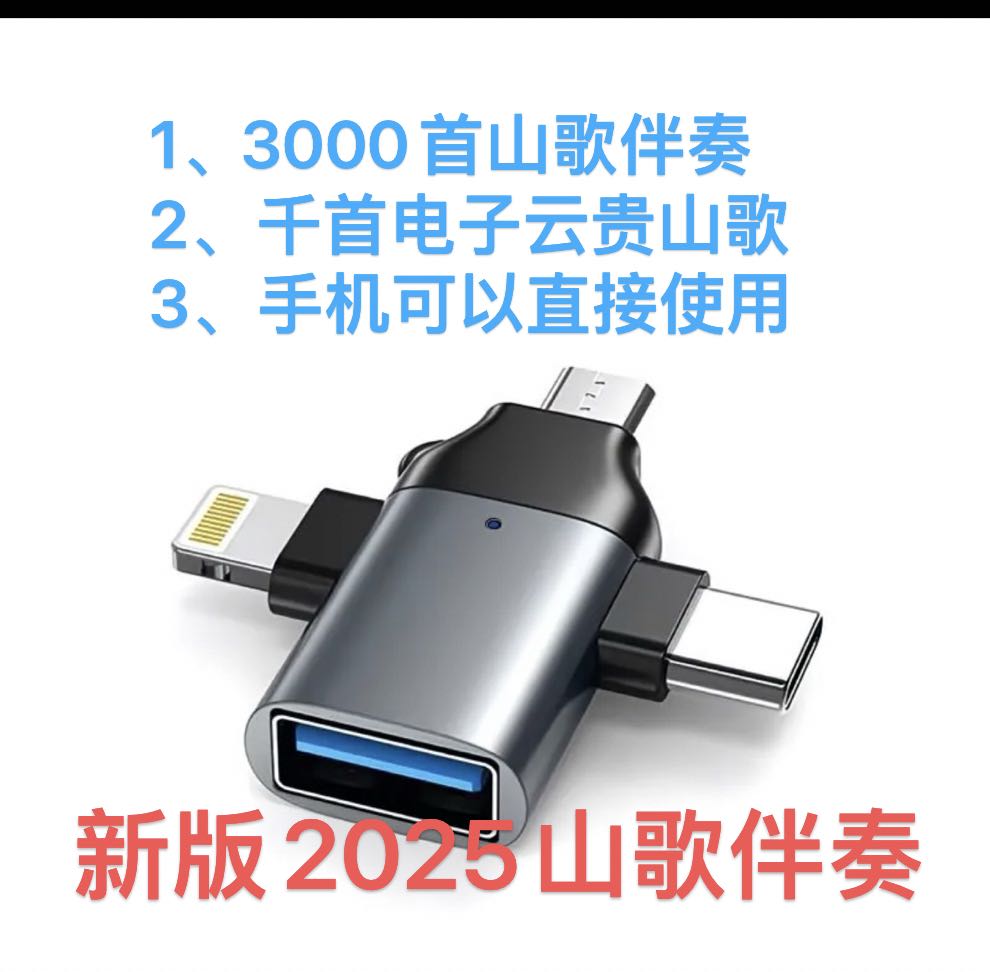 2025全新新版3000山歌伴奏转接器练习山歌安卓typec