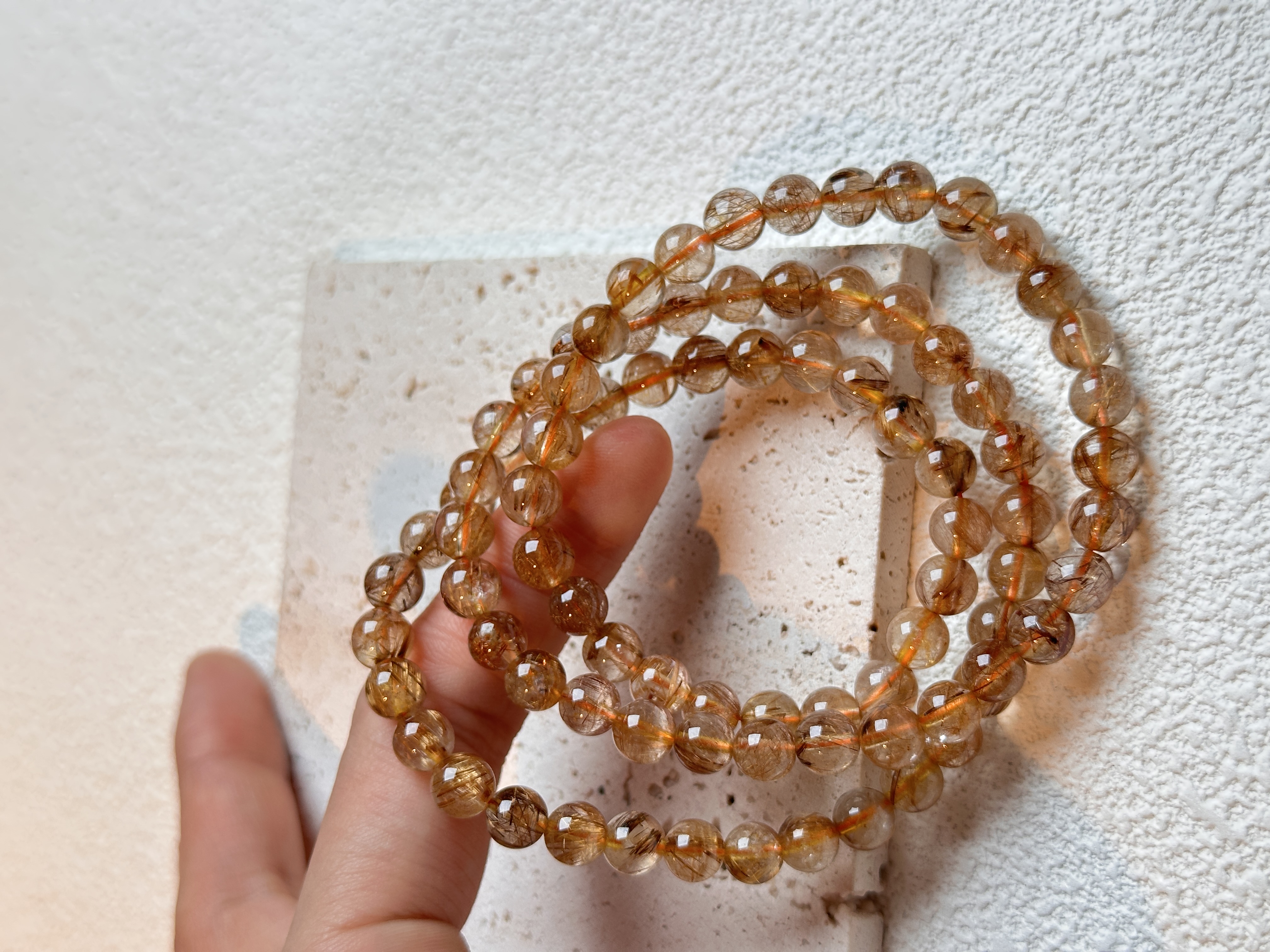 天然发晶多圈手串 多样性发其一 F55