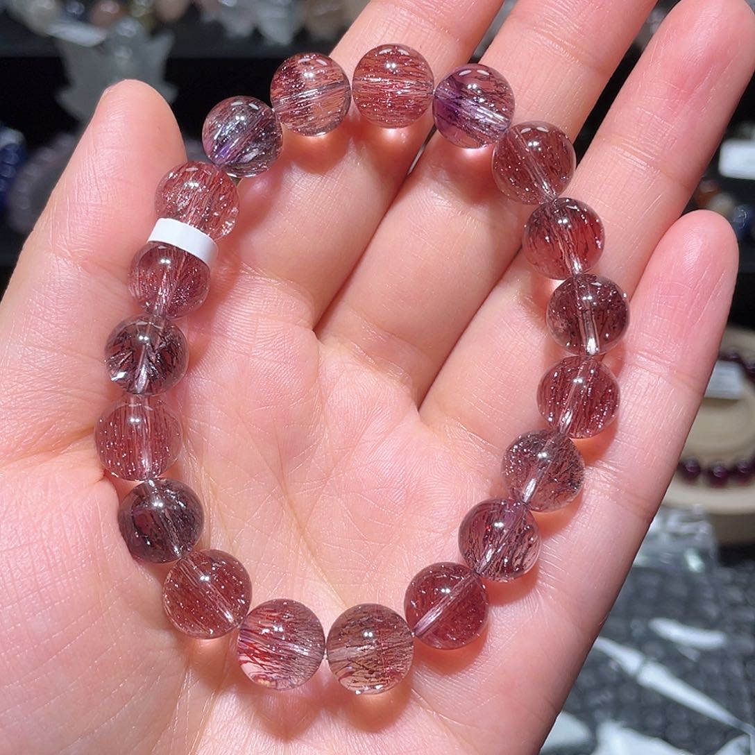 水晶手链未镶嵌儁收藏级超七手链，晶体通透