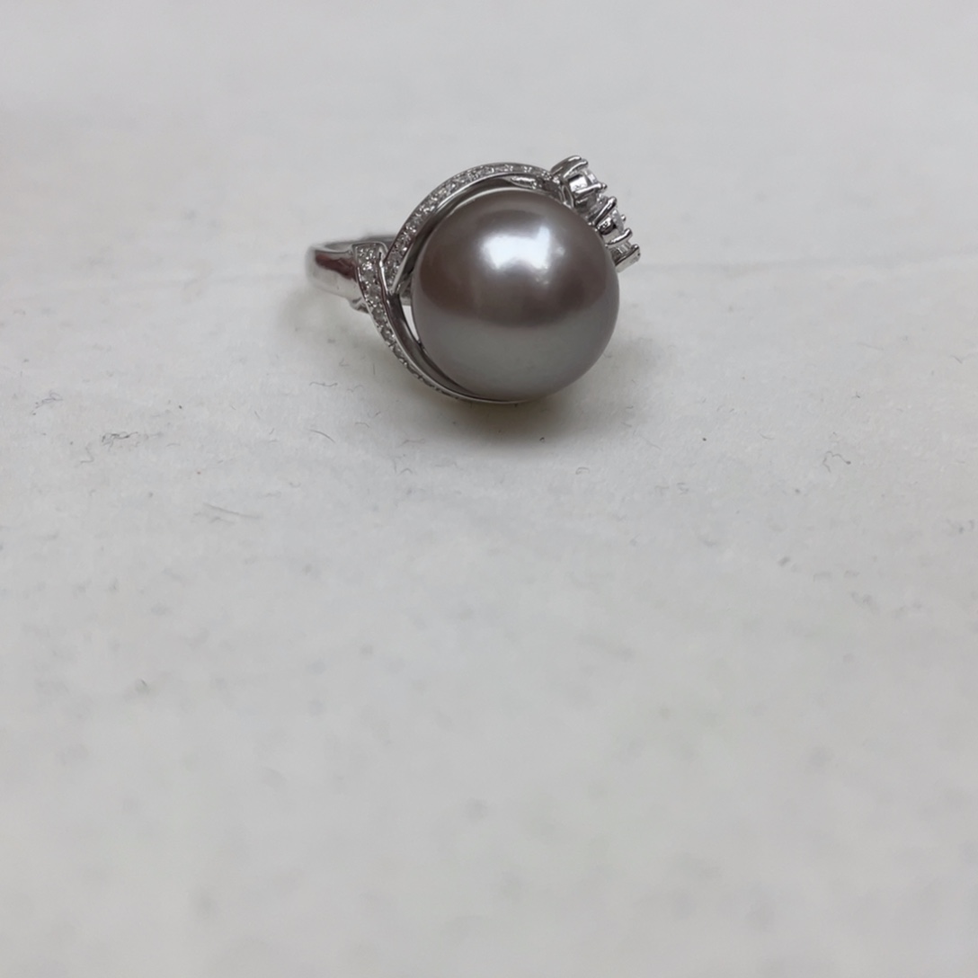 银S925镶嵌海水珍珠戒指