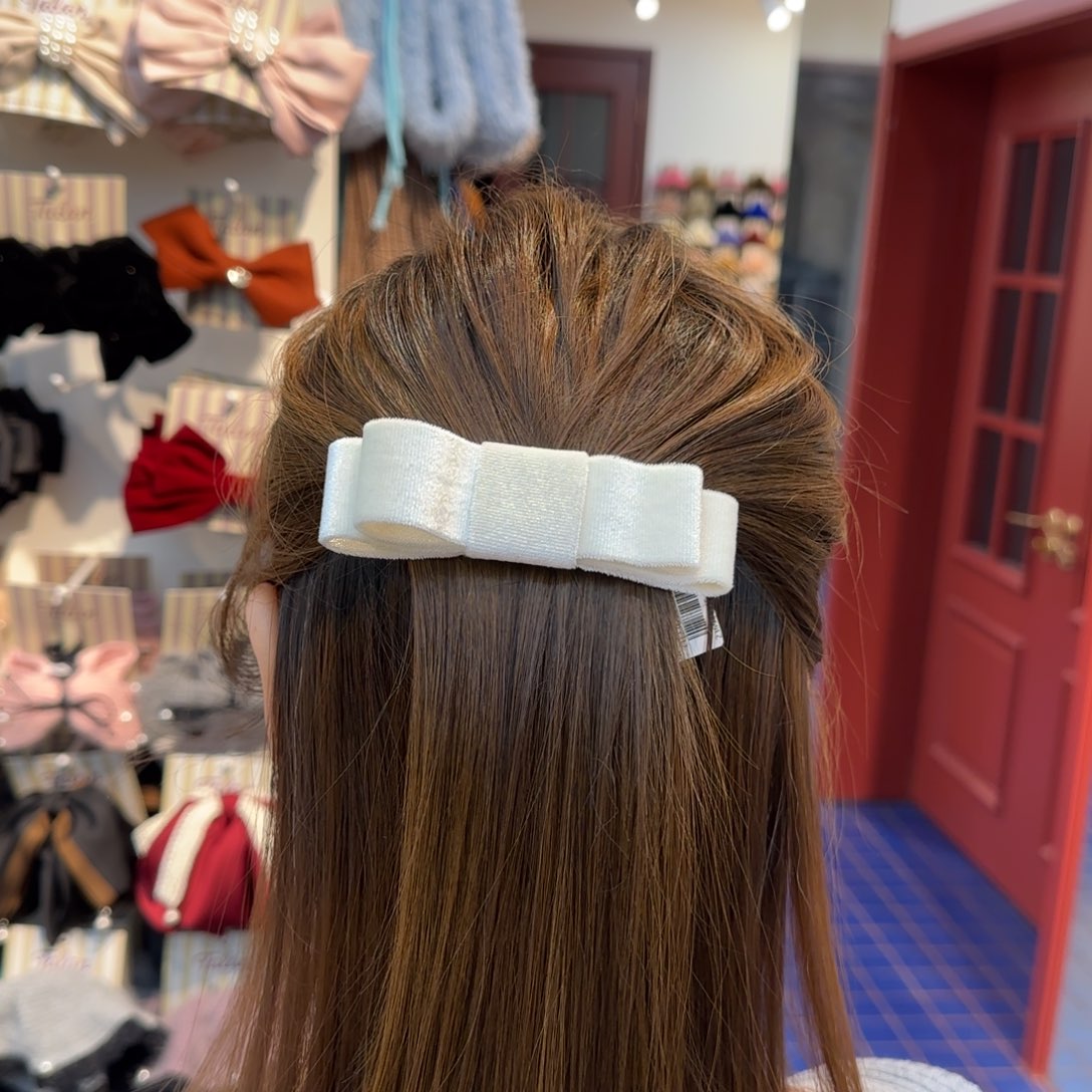 布艺铁合金白色弹簧夹