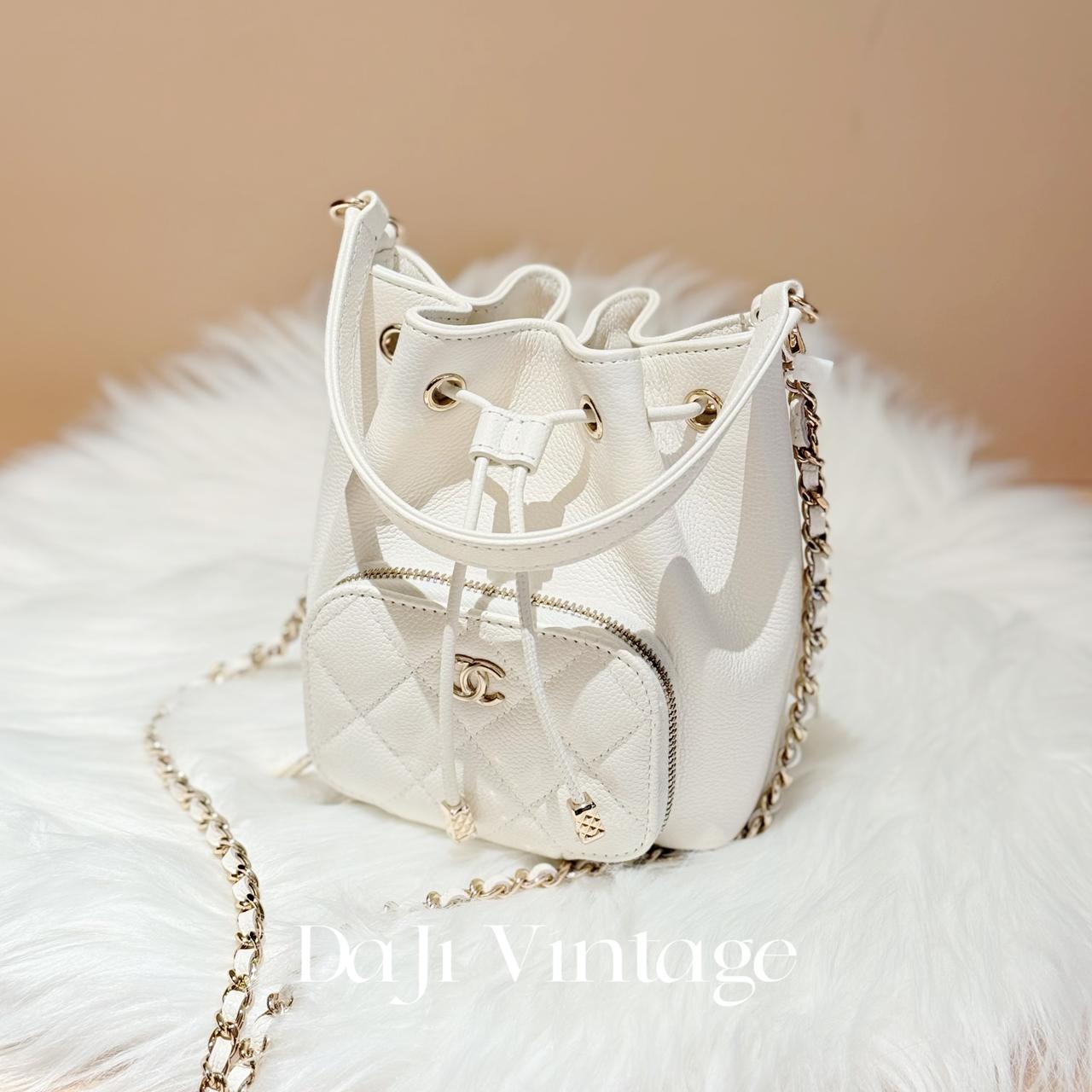 99新 Chanel/香奈儿 大吉中古/Chanel香奈儿白金抽绳小水桶斜挎包