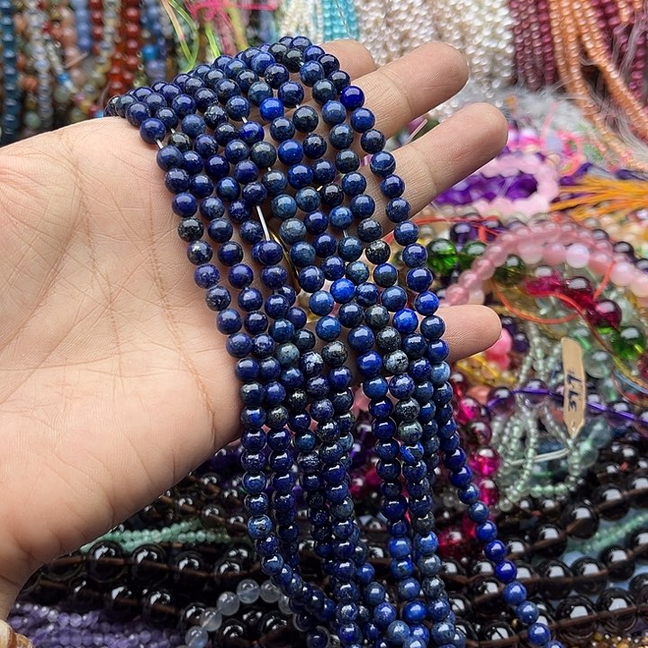 玛瑙/玉髓未镶嵌珠宝半成品一条6mm青金