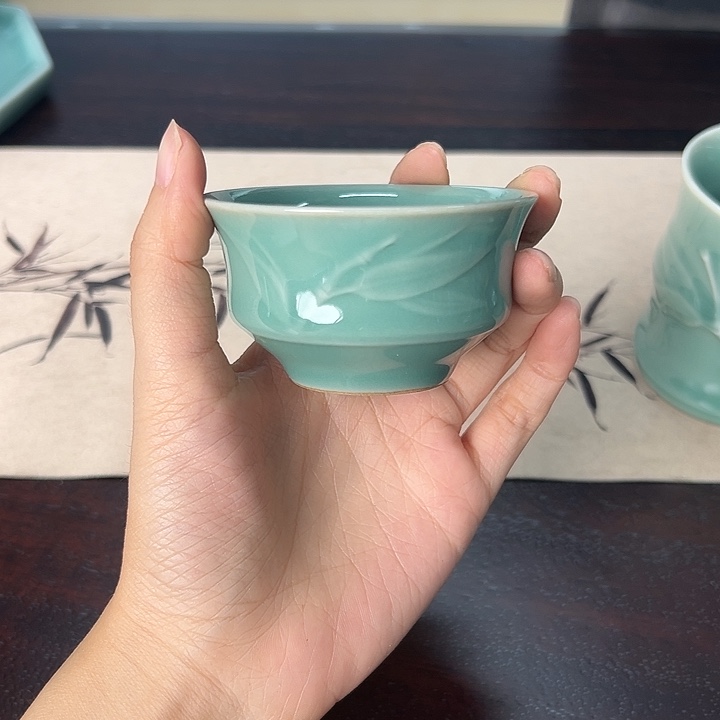 龙泉云间青瓷小米茶器