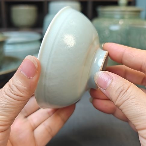 刘谦老师仿古釉全手工主人杯微瑕