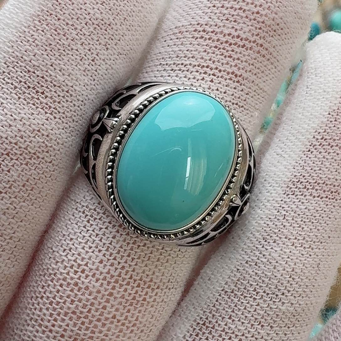 绿松石珠宝奇石银S925镶嵌