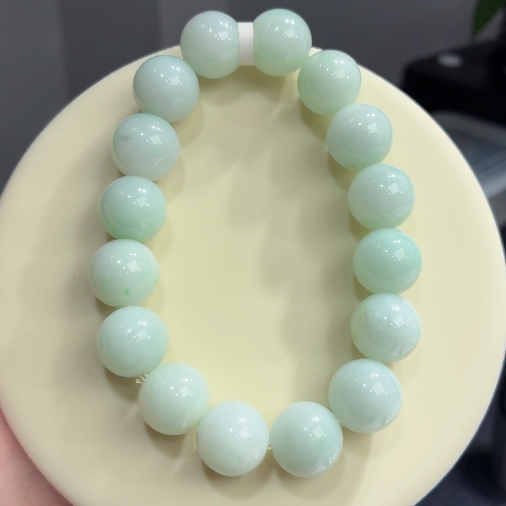 手链翡翠未镶嵌晴底卡13.6