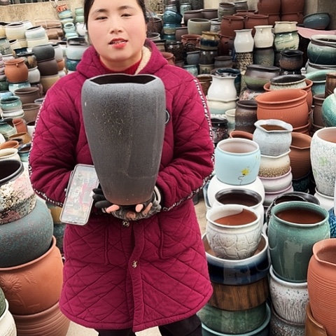 口18高32瑕疵盆子。