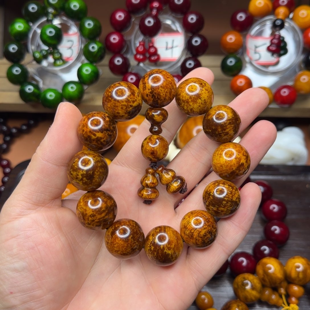 宏*北沉香琥珀木2.0串王