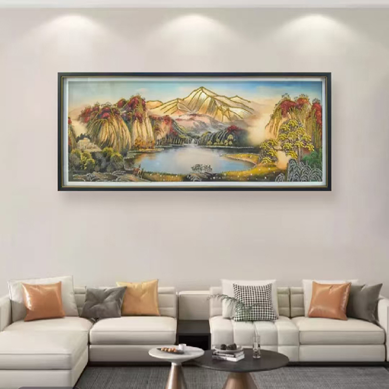 S70钢化玻璃《鸿运当头》装饰画客厅画沙发挂画办公室挂画书房画