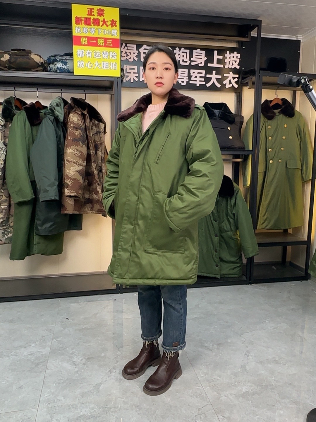 短款棉大衣男士户外中长款加厚保暖冬季防寒大衣