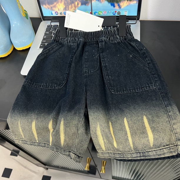 1415男童夏季扎染复古牛仔中裤