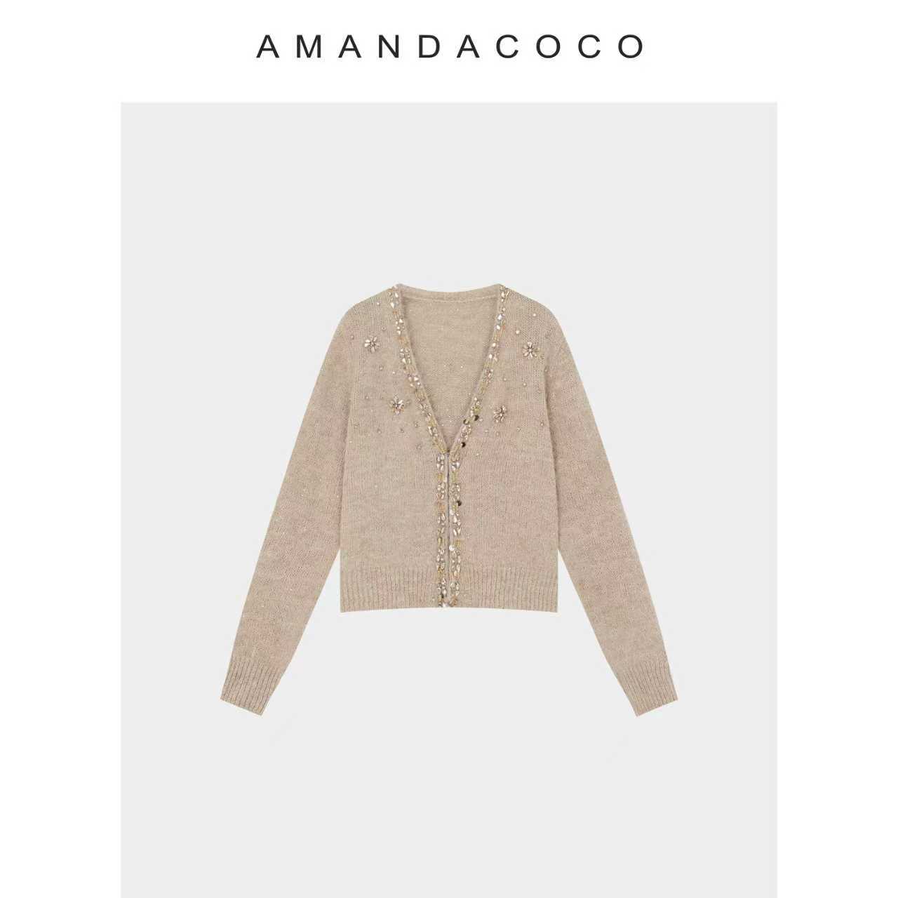 流影星钻～25秋冬轻奢法式串钻亮片精致氛围感针织衫