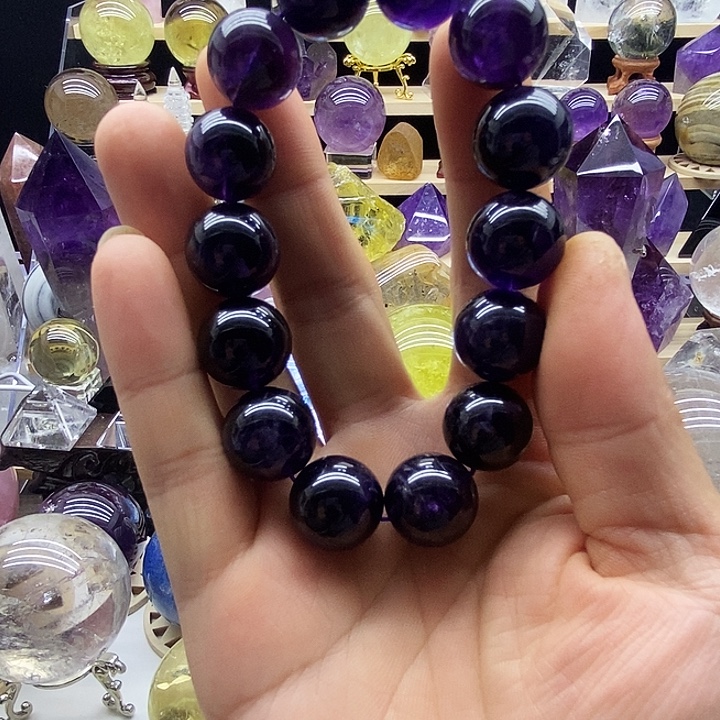 石材天然乌拉圭紫水晶手串