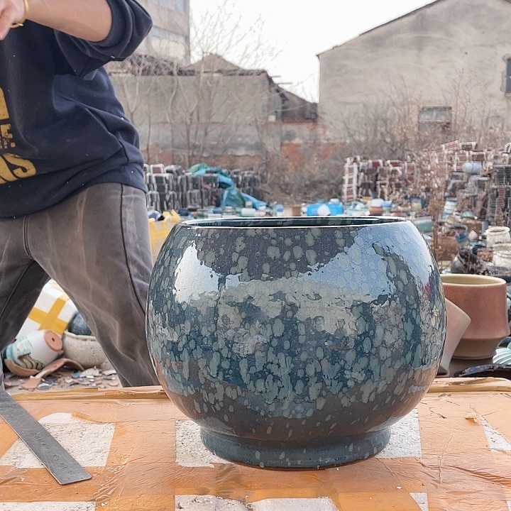 无铅玻璃宜兴紫砂花盆