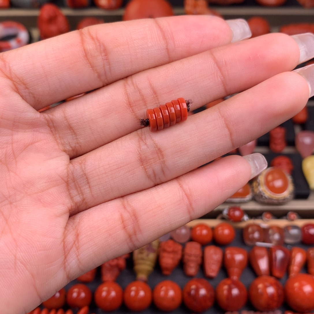 南红玛瑙未镶嵌精工直切隔片6+