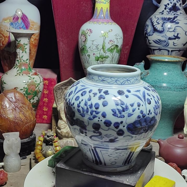 瓷片青花瓷瓶手工制作