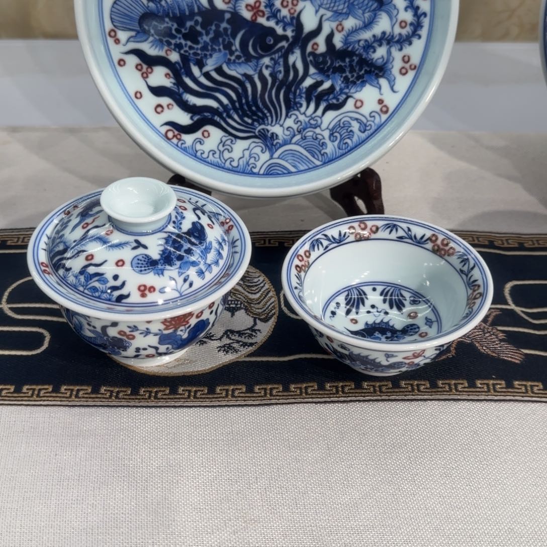 闪***灯手工手绘茶具套装