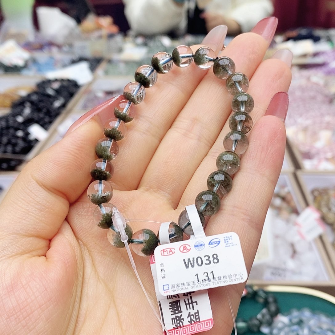 水晶手链未镶嵌W038聚宝盆8m