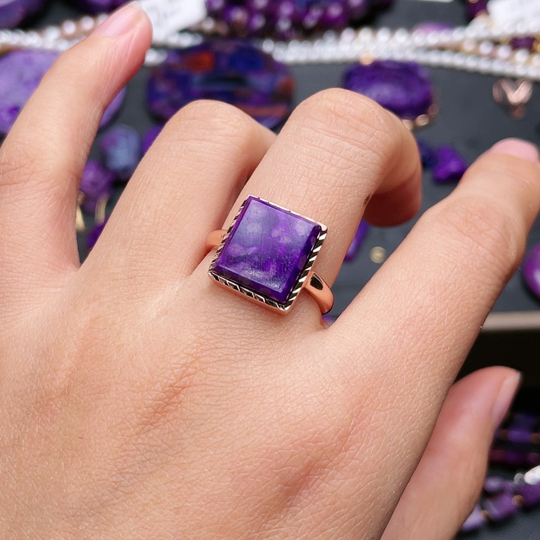 苏纪石（舒俱来）戒指银S925镶嵌?**?